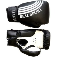 Перчатки боксерские  LEADER  6 унций, черный
